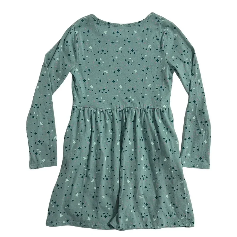 Cat & Jack M (7/8) Green Star Print Dress